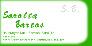 sarolta bartos business card